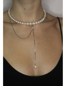 PEARLS CHOKER WITH CHAIN