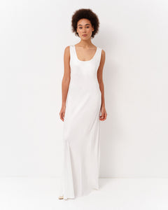 WHITE VISCOSE SLIP DRESS - SUKNJA   