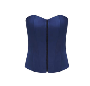 BLUE CORSET WITH HOOK FASTENING